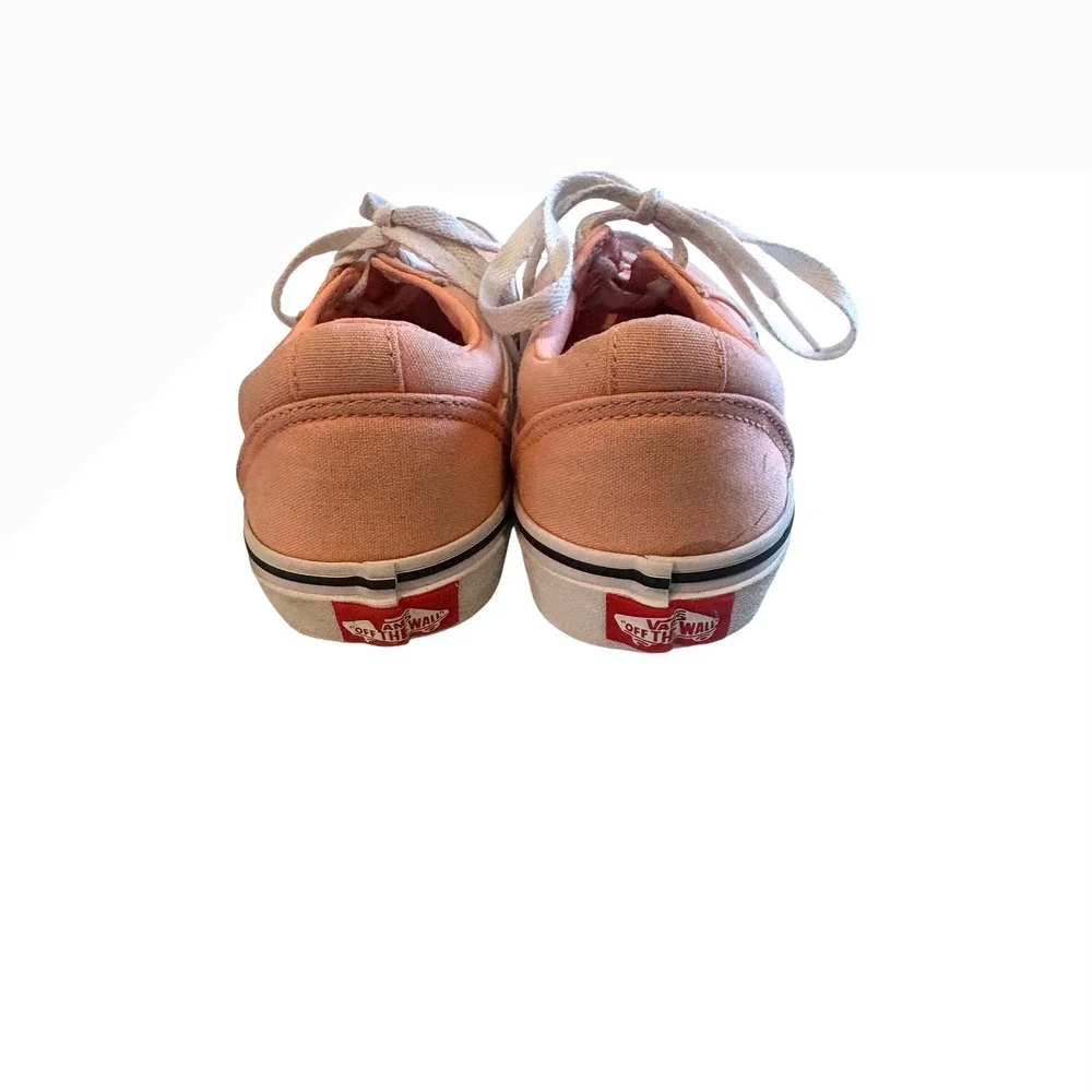 Vans‎ Old Skool Peach Canvas Lace Up Low Top Sneakers Women Size 5
